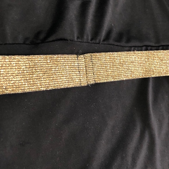 Black and Gold Empire Waist Top Low Cut - Picture 4 of 9